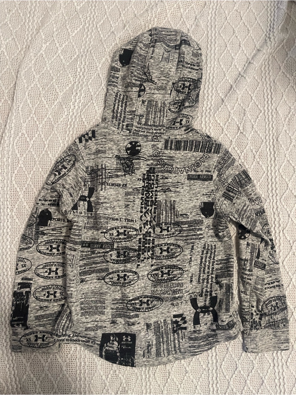 Under Armour Gray Heather Graphic Kids Pullover Hoodie
